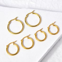 Hoop Earrings CHARMOMENT Golden Colour Large Medium And Small Three Models Circle Lightweight Chunky For Women Vintage Party Gift