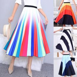 Skirts For Women Fashionable Festival Comfortable Pleated Ruched Patchwork Suit Summer Classic And Versatile Skirt Faldas