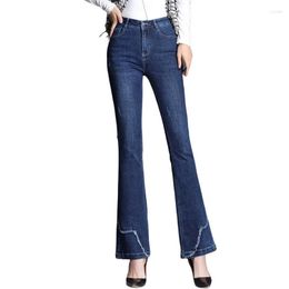 Women's Jeans 2023 Spring And Autumn Micro-Flare High-Waisted Extra-Large Stretch Slimming Casual Pants