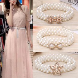 Belts 1Pcs Lady's Belt Waist Chain Metal Dress Decoration With Pearl Clothing Accessories Ladies Ornament Fashion Collocation