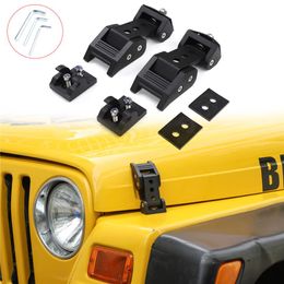 Black Hood Lock Catch Latch Decoration Cover For Jeep Wrangler TJ 1997-2006 High Quality Auto Exterior Accessories302j