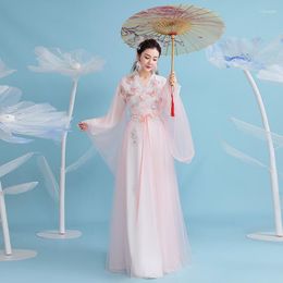 Stage Wear Pink Ancient Hanfu Dress Chinese Traditional Costume Female Dresses Princess Clothing Festival Outfit SL7153
