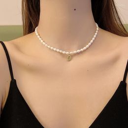 Chains Elegant Temperament Simulated Pearl Necklace Women Gifts Jewelry Teardrop Heart Pendant Design