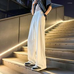 Men's Pants Summer Pleated Man Casual Harajuku Wide Leg Oversize Streetwear Vintage Clothes Trousers 2023