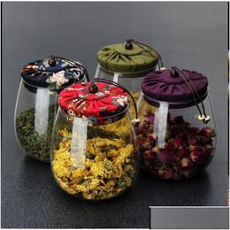 Storage Bottles Jars 1000Ml Glass Jar Kitchen Food Container With Er Large Capacity Clear Containers Bottle Drop Delivery Home Garde Othvr