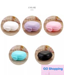 Wholesale Plastic Travel Soap Box with Lid Portable Bathroom Macaroon Soaps Dish Boxes Holder Case 5 Colours