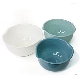 Bowls 41XB Multi-purpose Plastic Material Mixing Bowl Three-piece Salad Set For Creative Kitchen Fruit And Vegetable