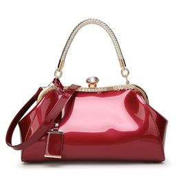 Evening Bags Quality luxury evening lady messenger bag ladies handbags patent leather shoulder Ladies clutches Wedding Party 230729