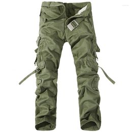 Men's Pants Men Cargo Mens Casual Cotton Trousers Solid Military Overalls Multi Pockets Decoration Plus Size Without Belt
