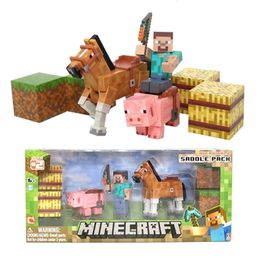 Tools Workshop Children Toy Game My World Mini Structure Game Figure Saddle Steve Horse Pig Action Figure Toy Model Ornament Kids Xmas Gift 230729