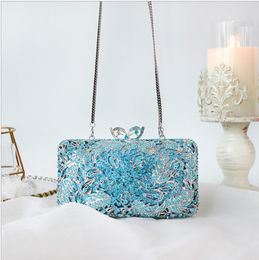 Evening Bags XIYUAN BlueRedPink Colour Clutch Crystal Bag for Women Formal Party Cocktail Clutches Minaudiere Handbags 230728