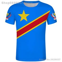Men's T-Shirts ZAIRE t shirt diy free custom made name number zar t-shirt nation flag za congo country french republic text print po clothes 230728