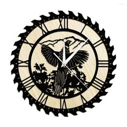 Wall Clocks Pheasant Bird Hunting Rustic Wooden Clock Expert Living Room Decor Watch Wilderness Man Cave Décor For Caller