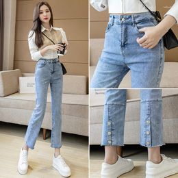 Women's Jeans Y2K Women Korean Fashion High Waist Skinny Denim Trousers Vintage Ripped Black Pencil Pants Woman Clothes Ladies