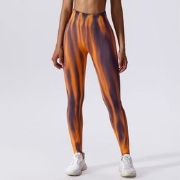 Active Pants Tie Dye Fitness Leggings Women's Yoga Knead Buttocks Exercise Gym Seamless For Women
