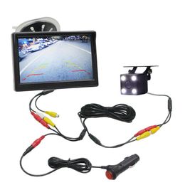 DIYKIT Monitor per auto da 5 pollici Telecamera per retromarcia a colori per visione notturna LED retromarcia impermeabile per sistema di assistenza al parcheggio233n