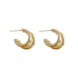 Hoop Earrings Gold Color C Shape For Women Fashion Mosquito Coil Earring Hypoallergenic Big Lightweight Statement Trendy Jewelry