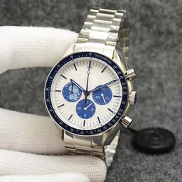 Eyes on the stars Watch Chronograph sports Battery Power limited Silver Dial Quartz Professional Dive Wristwatch Stainless Steel S257Y