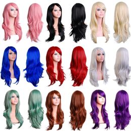 Wig Caps Synthetic wig long curly hair Cosplay wig realistic natural and breathable suitable for Halloween party 230729