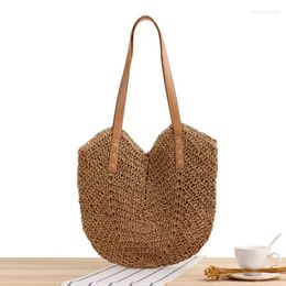 Evening Bags Casual Rattan Straw Bag Women Handbags Summer Beach Purses Ladies Shoulder Travelling Tote Handmade Woven Vacation Torebka