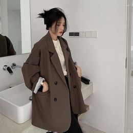 Women's Suits High-Grade Coffee Color Suit Jacket For Women 2023 Spring And Autumn Casual Internet Celebrity Fried Street Loose Small