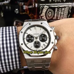 New Royal Miyota Quartz Chronograph Mens Watch 26331ST OO 1220ST 03 White Dial Black Sub-Dial Stopwatch Sapphire Glass Gents Sport2475