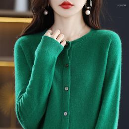 Women's Sweaters Merino Sweater First-line Ready-to-wear Cashmere Cardigan Solid Colour Autumn And Winter Ladies' Top