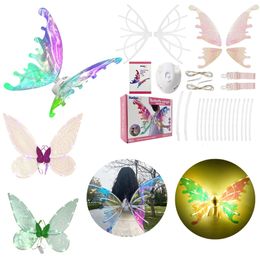 LED Light Sticks Wings Backpack Automatic Swing Sparkling Fairy Princess Creative Design Angel Butterfly Electronic for Child Kids 230808