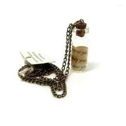 Pendant Necklaces Glass Vial Bottle Necklace Miniature Wishing Sweater Chain Fashion Jewellery Accessory Free Ship