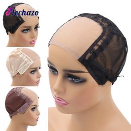 Wig Caps Affordable 4x4 U Part Wig Cap for Lace Closures and Frontals S M L Lace Front Wig Cap Mesh Weaving Caps for Small to Large Head 230729
