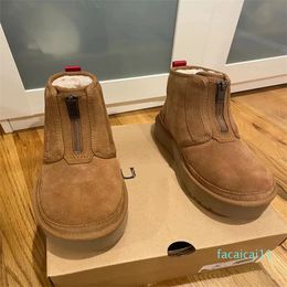 Boot Classic Ultra Mini Snow Boots Zipper Slippers Chestnut Slipper Warm Low Medium Boot Size 34-42