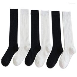 Women Socks Black And White High JK Ultra-thin Jacquard Solid Colour Spring Summer Trend Personality Sexy Long Leg