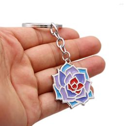 Keychains Game Bloodstained Ritual Of The Night Keychain Rose Flower Pendant Key Ring Chain Neck Car Bag Chaveiro Cosplay Jewellery Gift