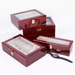 Watch Boxes Cases 10 Slots Watch boxes Organizer 12 Grids Wood 2 3 5 6 Slot Watches Holder Stand Case Jewelry Display Wooden Storage Gift box 230728