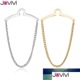 Tie Clips Jovivi Classic Chains Mens Necktie Link Chain Cravat Collar Pins Brooch Business Shirt Accessories Factory Price Expert De Dhmls