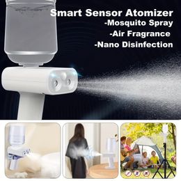 1set Multifunctional Smart Sensor Atomizer Nano Sprayer Cordless Disinfectant Electric Fogger Machine Disinfection For Car School Home Hotel Humidifier
