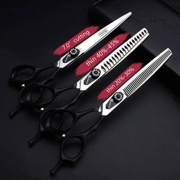 Hair Scissors Barber Shop 7 Inch Imported Stainless Steel Japan 440c Professional Hairdressing Haircut Set253k