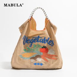 Evening Bags MABULA Cartoon Lightweight Oxford Women Shopping Bag Japanese Pattern Reusable Shoulder Grocery Purse Big Capacity Tote Handbag 230729