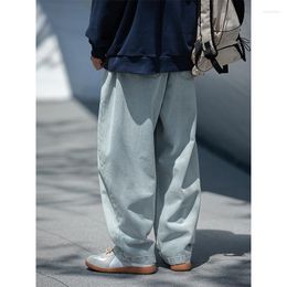 Men's Pants Series Loose Jeans 2023 Autumn Wide Leg Solid Color Washing