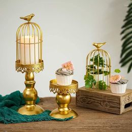 Candle Holders Vintage Birdcage Candlestick Wedding Romantic Decorations American Style Dining Table Candlelight Dinner Ornaments