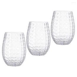 Disposable Cups Straws 3 Pcs Whisky Cocktail Beverage Wedding Glasses Champagne Plastic Party The Pet Reusable Stemless Drink