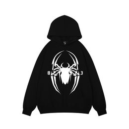 2023 Casual Hoodie Streetwear Sweatshirt Spider Graphic Harajuku Hoodie Autumn Men Hooded Pullover Black White Unisex