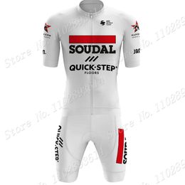 Cycling Jersey Sets White Soudal Quick Step Team Skinsuit Bodysuit World Champion Jerseys Set Race Clothing Jumpsuit MTB 230728