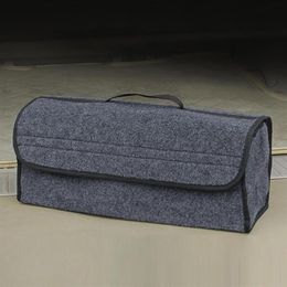 Car Organizer Trunk Storage Bag Foldable Felt Auto Boot Box Travel Luggage Tools Tidy Styling Gray304E