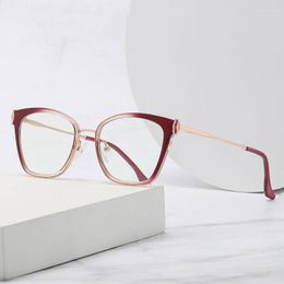 Sunglasses TR90 Anti Blue Light Blocking Cat Eye Glasses Frame Women Luxury Designer Retro Eyeglasses For Ladies Optical