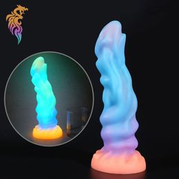 Anal Toys Silicone Huge Anal Butt Plug Anus Dilators Butt Plug Prostate Massage Luminous Monster Dildo Adult Sex Toys for Men Women 230728