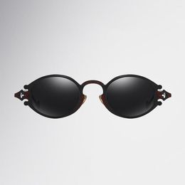 Sunglasses Mini Oval Frame Polarized Sun Glasses Mirror Custom Made Myopia Minus Prescription Lens -1 To -6