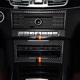 Car Central Control Air Conditioning CD Panel Decoration Cover Trim Carbon Fiber For Mercedes Benz E Class W212 2014-15201S