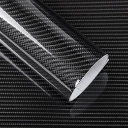 5D Carbon Fibre Vinyl Wrap Film Car Sticker Glossy Motorcycle truck heet Wrap Roll Waterproof Auto Decoration Accessories Black 50256U