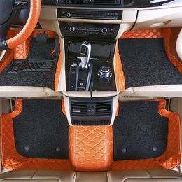Custom Fit Car Floor Mats Specific Double Layer Leather ECO friendly Material For Vast of Car Model and Make 3 Pieces Full set Mat257A